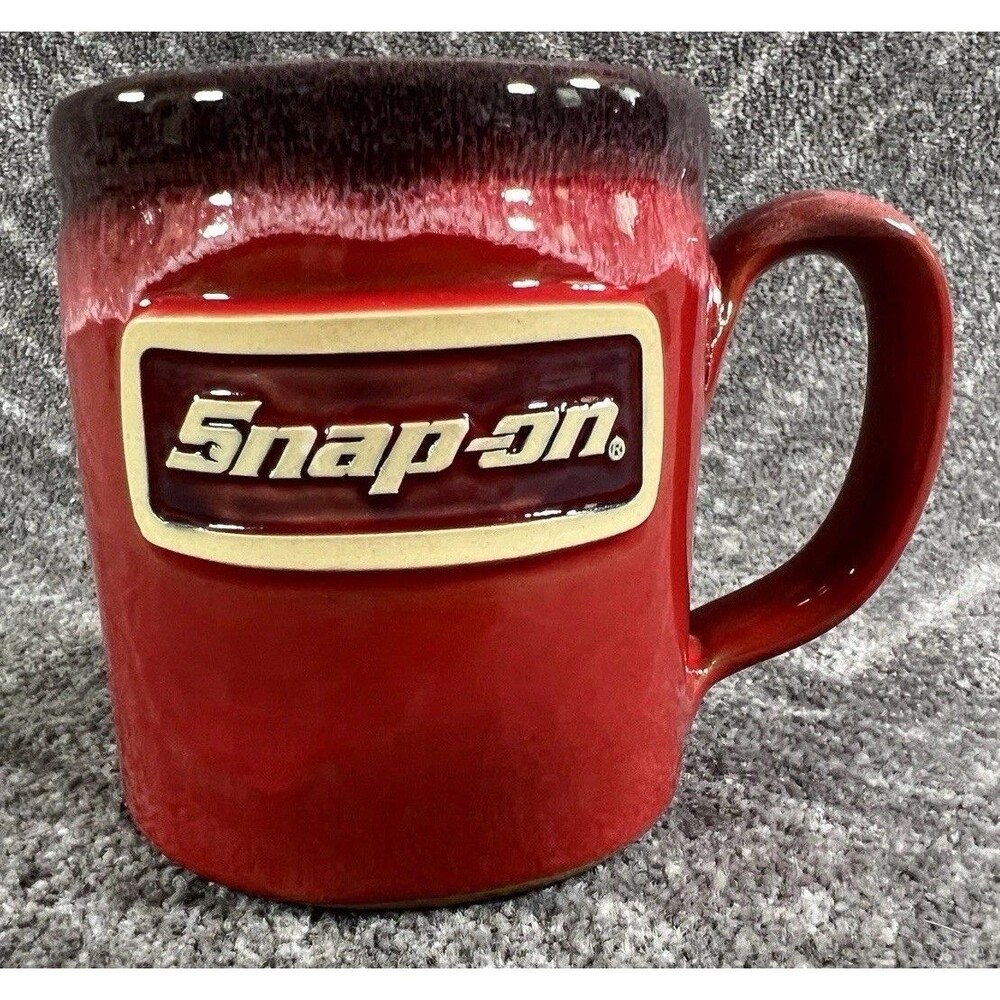 Snap-On 2023 Exclusive Red Deneen Pottery Handmade Mug 4”Hx3.25”